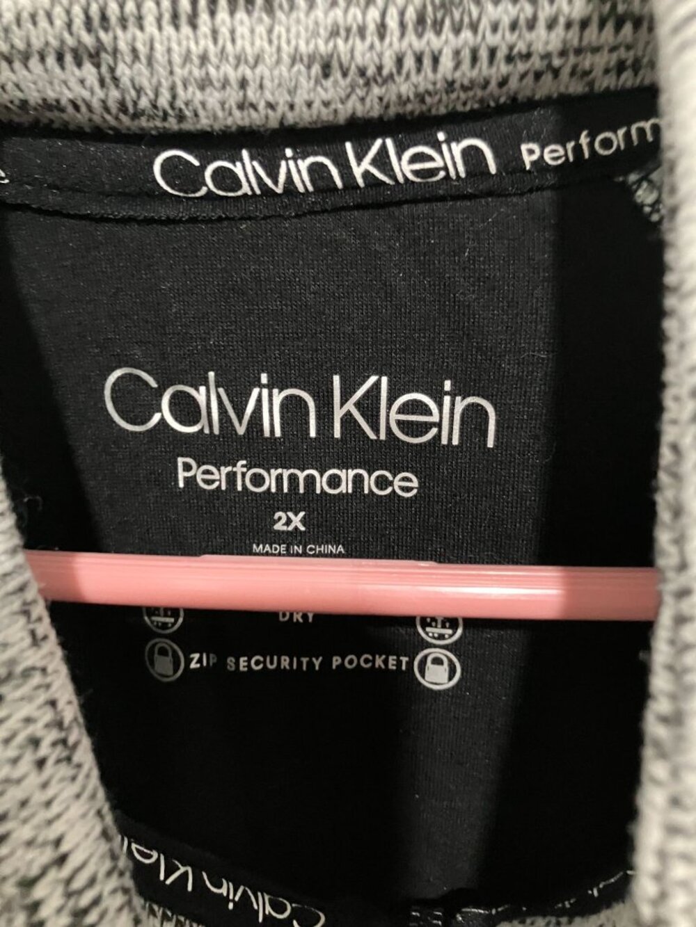 Calvin Klein Performance Women's Zip Up Hoodie, Heather Black/Gray, Size 2X - Picture 3 of 3